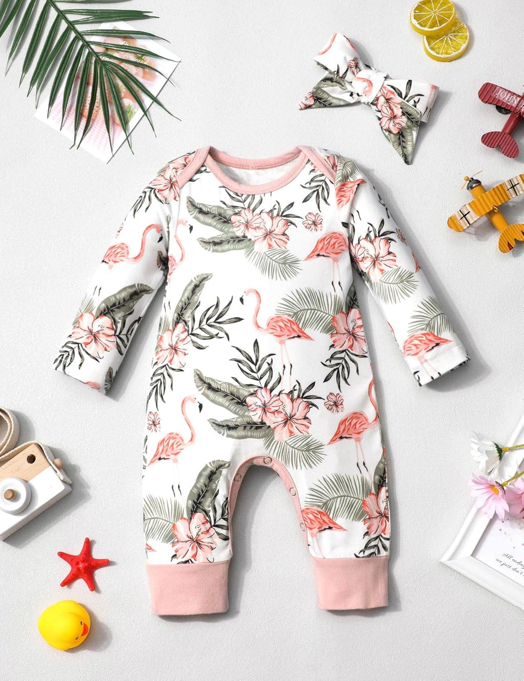 Baby Girl Clothes Cute Floral Infant Newborn Baby Clothes for Girls Letter Print Snap Baby Girl Romper Jumpsuit