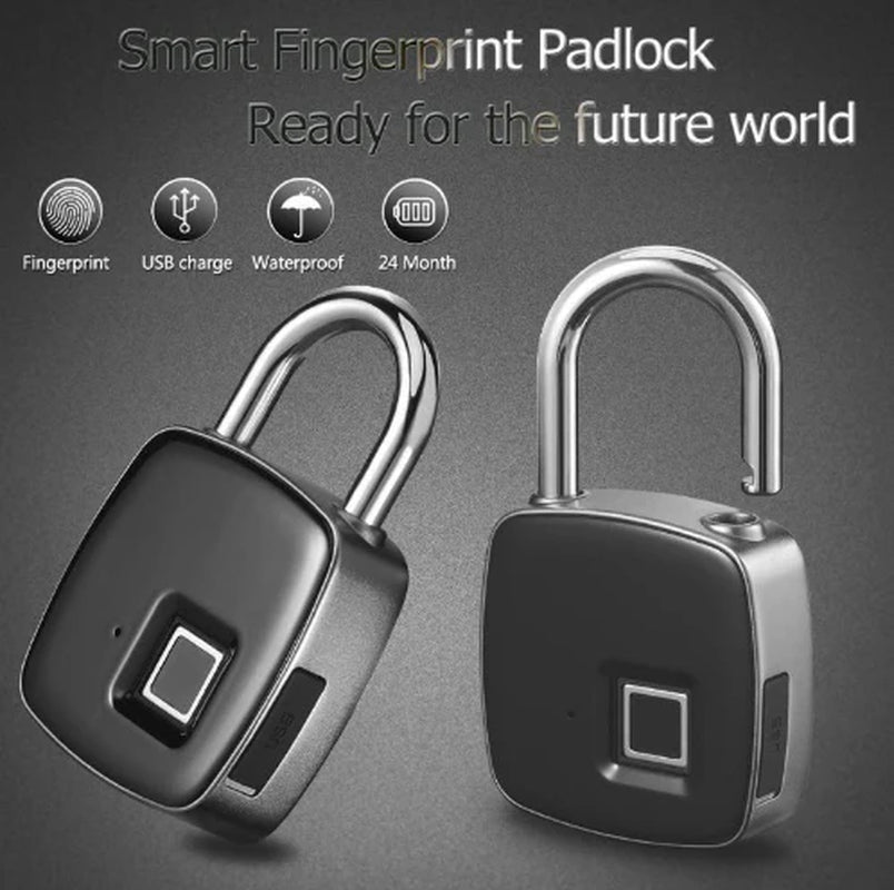 Biometric Security Latch Smart Bolt Theft-Proof Entry Lock Exterior Gate Fastener Travel Case Lock Digital Fingerprint Lock