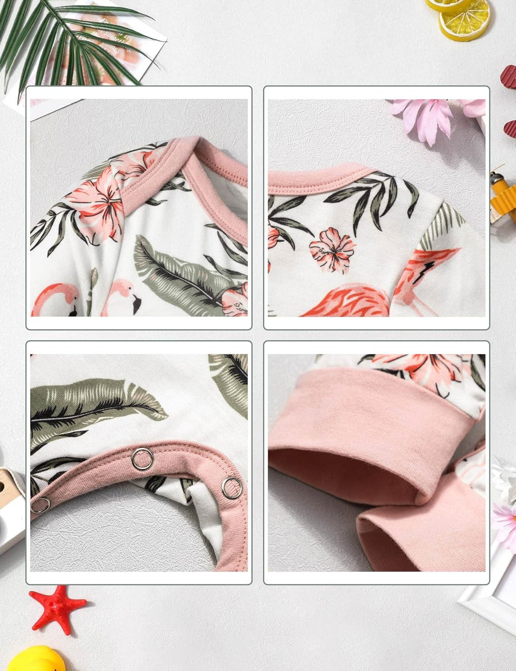 Baby Girl Clothes Cute Floral Infant Newborn Baby Clothes for Girls Letter Print Snap Baby Girl Romper Jumpsuit