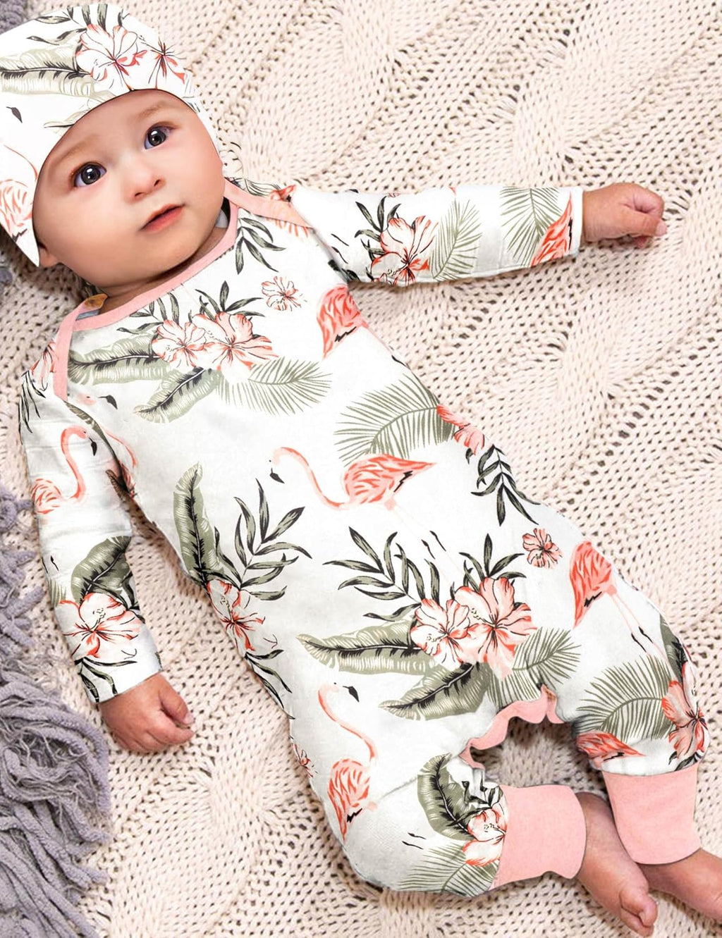 Baby Girl Clothes Cute Floral Infant Newborn Baby Clothes for Girls Letter Print Snap Baby Girl Romper Jumpsuit