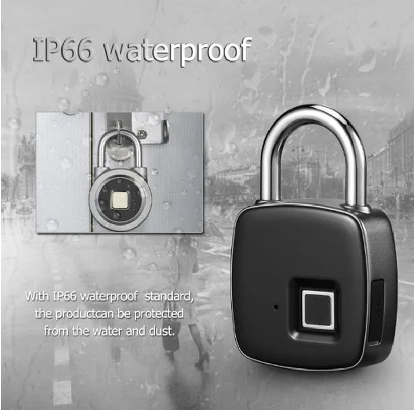 Biometric Security Latch Smart Bolt Theft-Proof Entry Lock Exterior Gate Fastener Travel Case Lock Digital Fingerprint Lock
